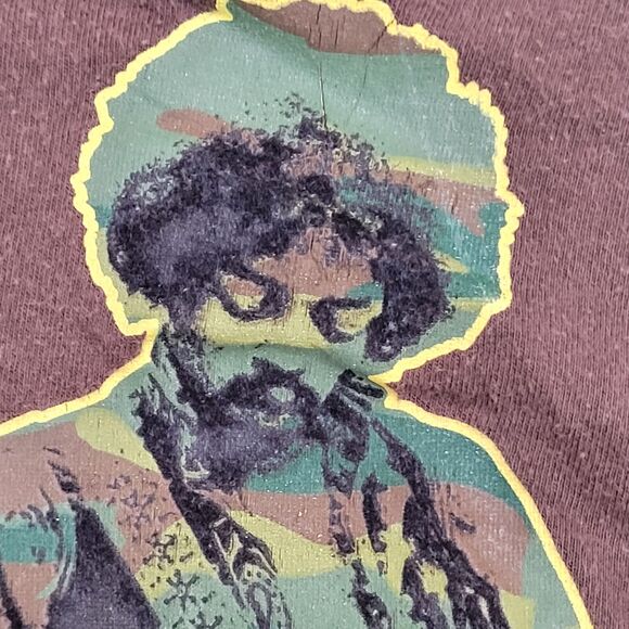 Jimi-Hendrix Crop-Top Shirt Womens Medium 18x17 Brown - Picture 10 of 12